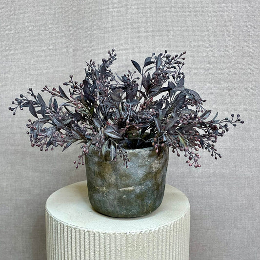 Kunstig Schinusgren i lilla, 35 cm