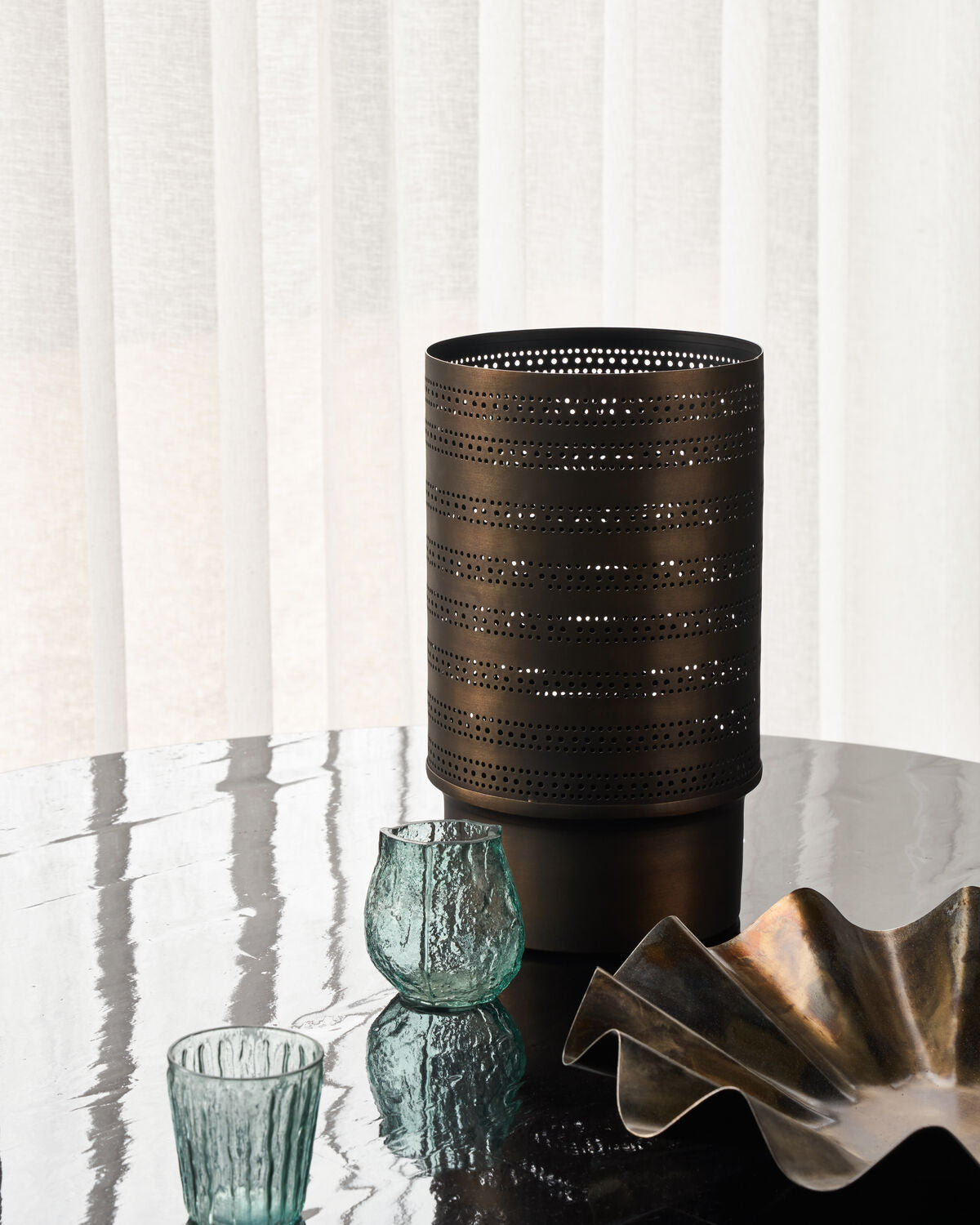 Mesu lysestage – antik brun