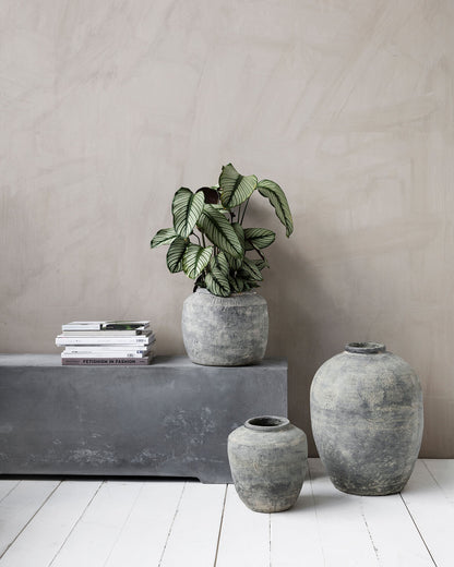 Gulvvase – Rustik – Ler – Betonlook (afhentning)