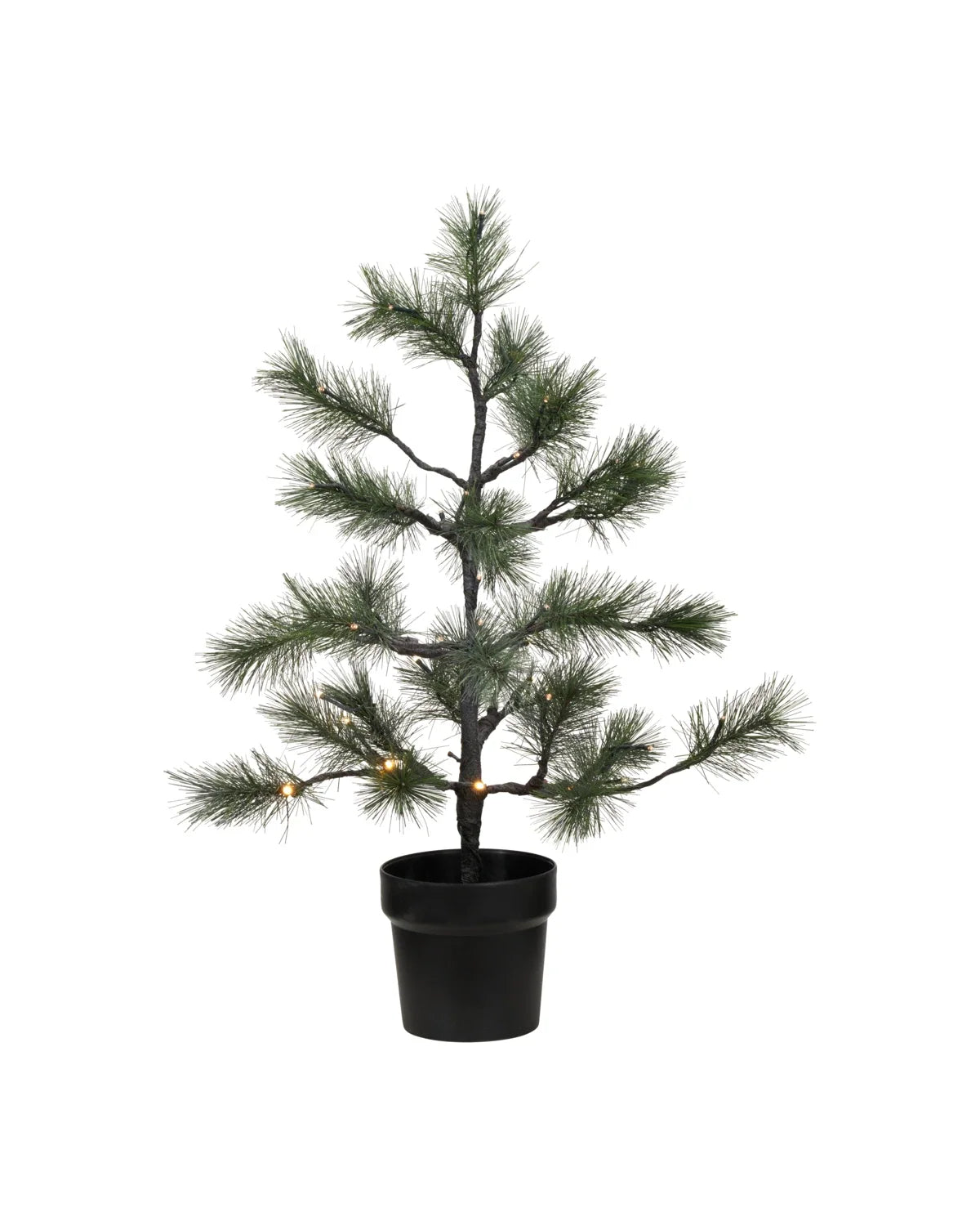 Peuce naturtro kunstigt juletræ med grønne grene og 40 integrerede LED-lys, 75 cm højt og 57 cm bredt