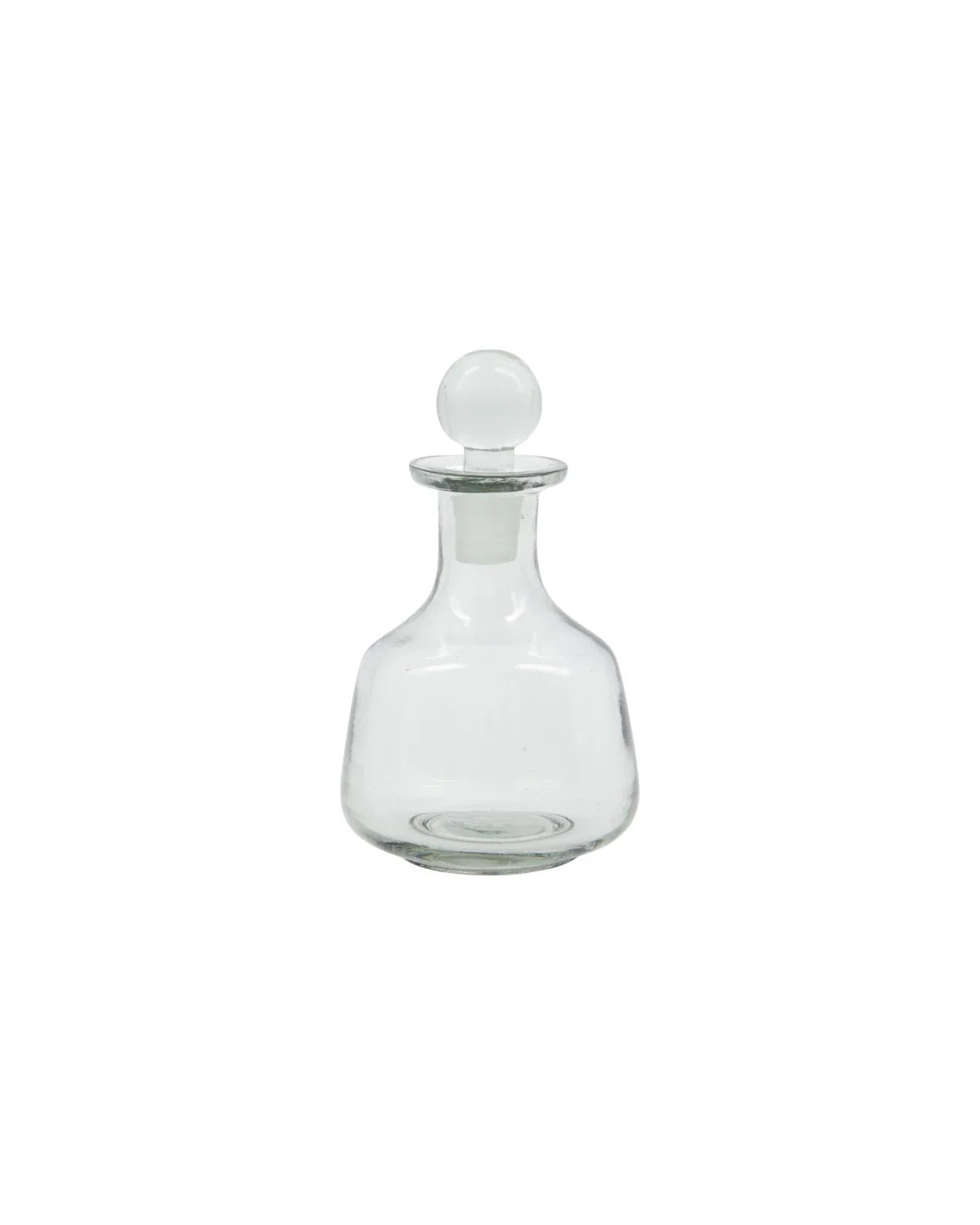 Caraf mundblæst glaskaraffel i klart glas med lang slank hals og tilhørende prop, 30 cl, H 15 cm
