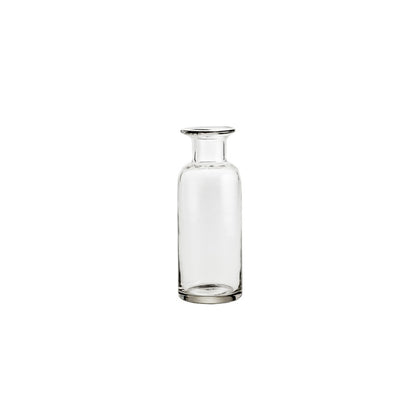 Slank glasvase i klart, gennemsigtigt glas med enkel form, 20 cm høj og 7 cm i diameter