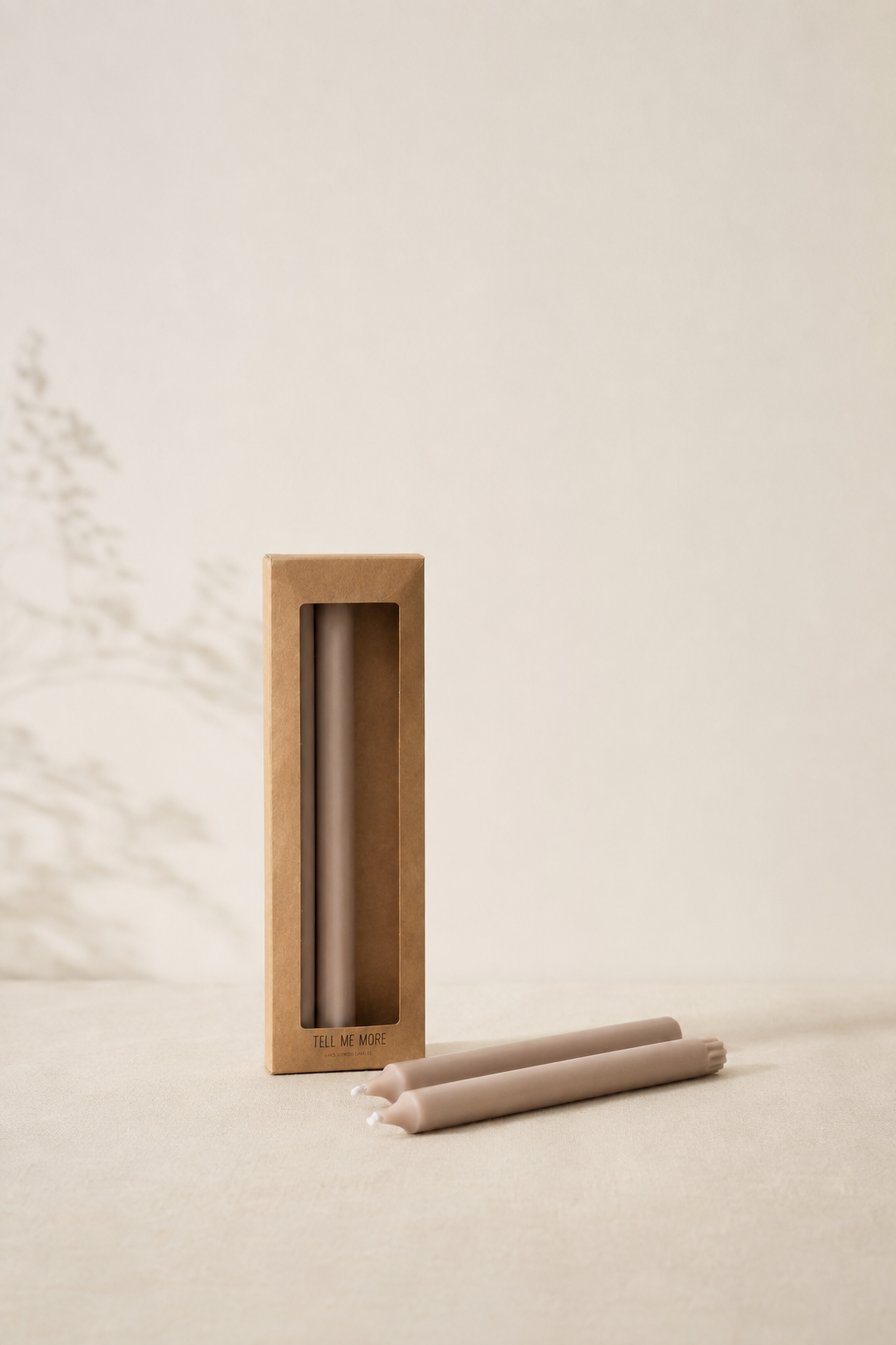 Stagelys i stearin – Soft Beige, 4 stk.