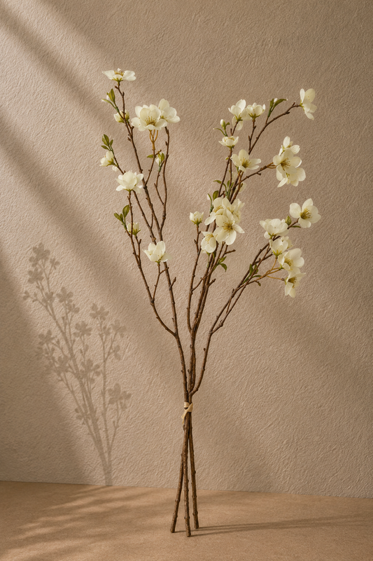To kunstige hvide Helleborus-stilke, 75 cm