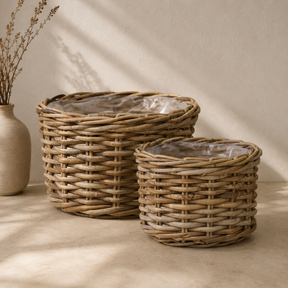 Kurve i kubu-rattan – 2 stk.