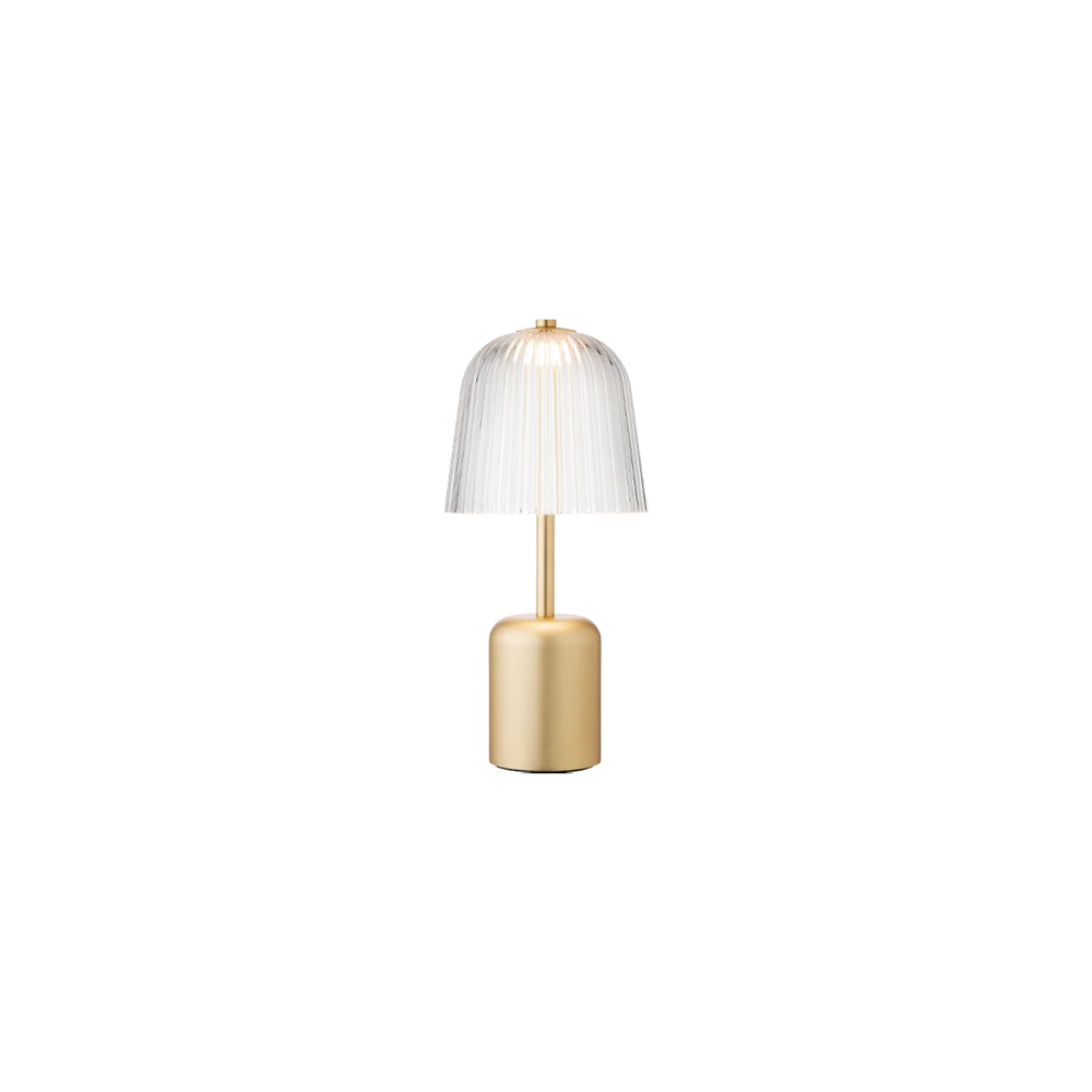 Nuura - Asteea Table Portable – Satin Brass/Ripple Clear
