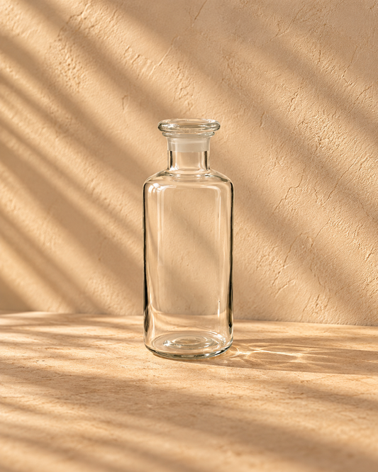 Farma glaskaraffel i klart glas med tilhørende låg, 22 cm høj og 9 cm i diameter