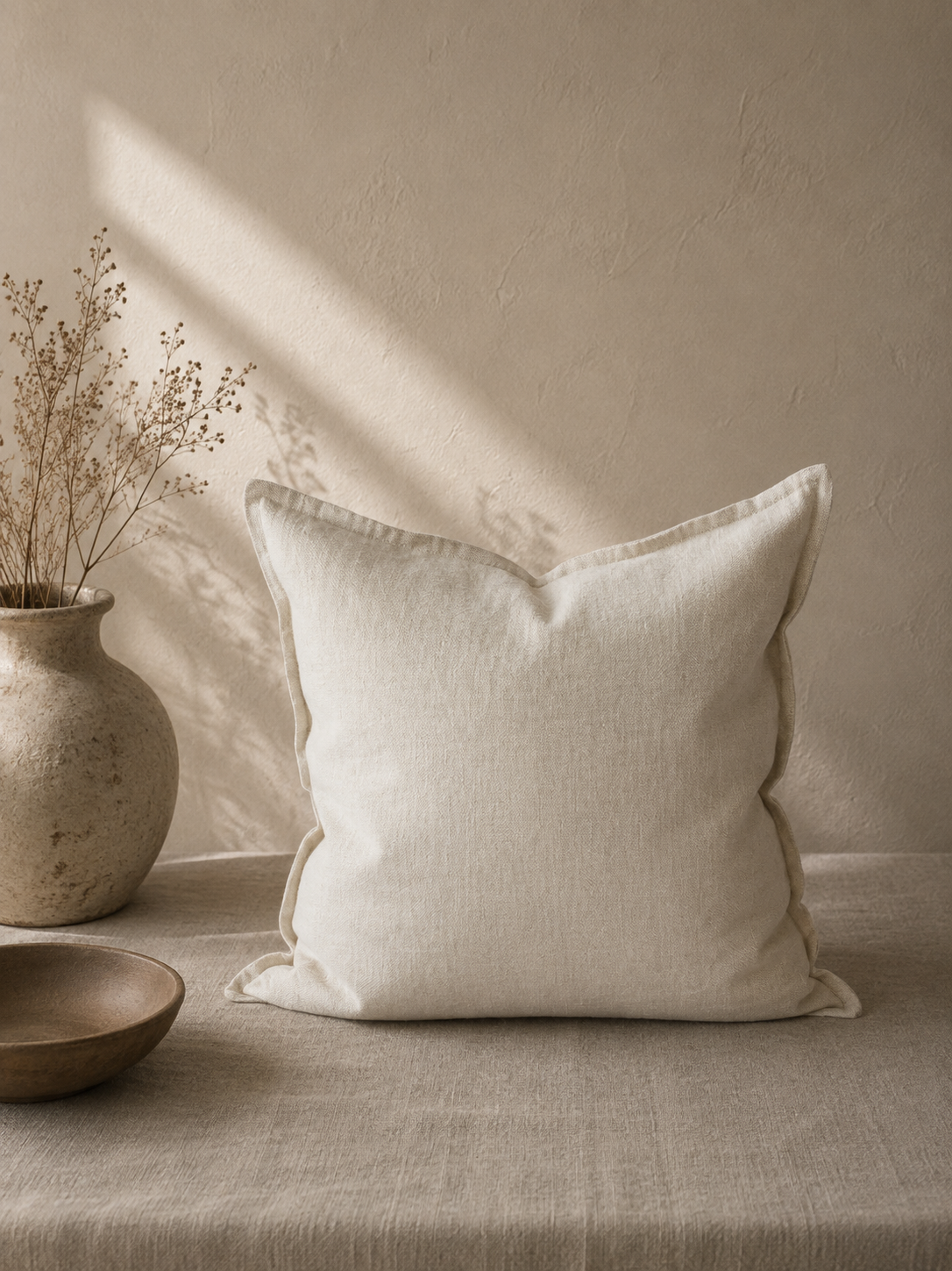 Pudebetræk i hør – Wheat Beige - 50x50 cm