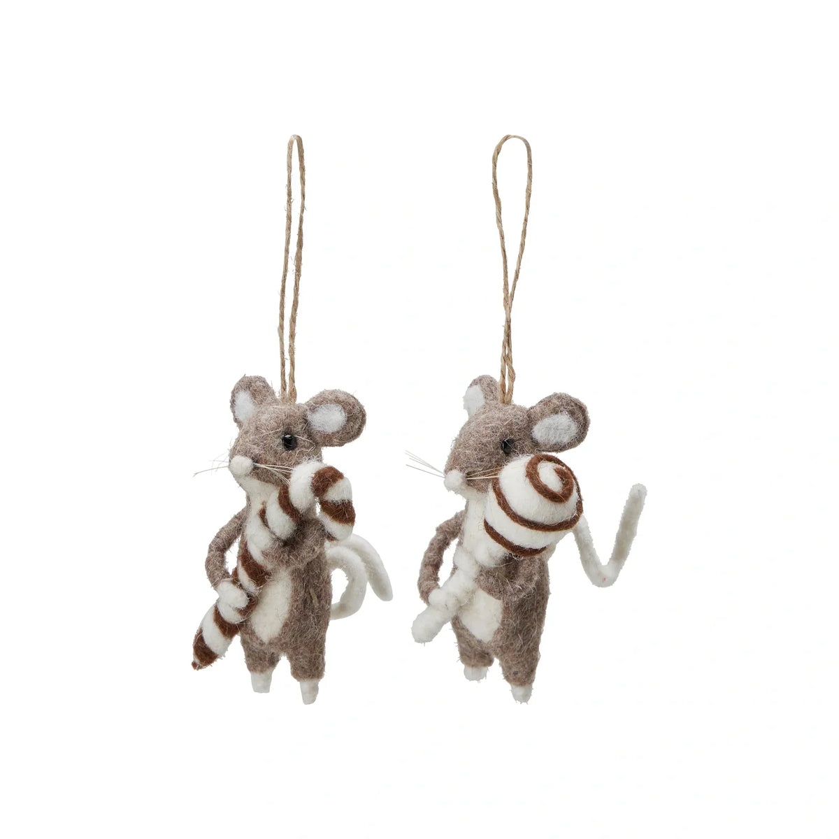 MICE julemus i beige uld, 9 cm – produktfoto