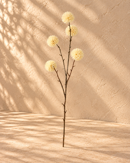 Kunstig krysantemumgren i creme, 99 cm
