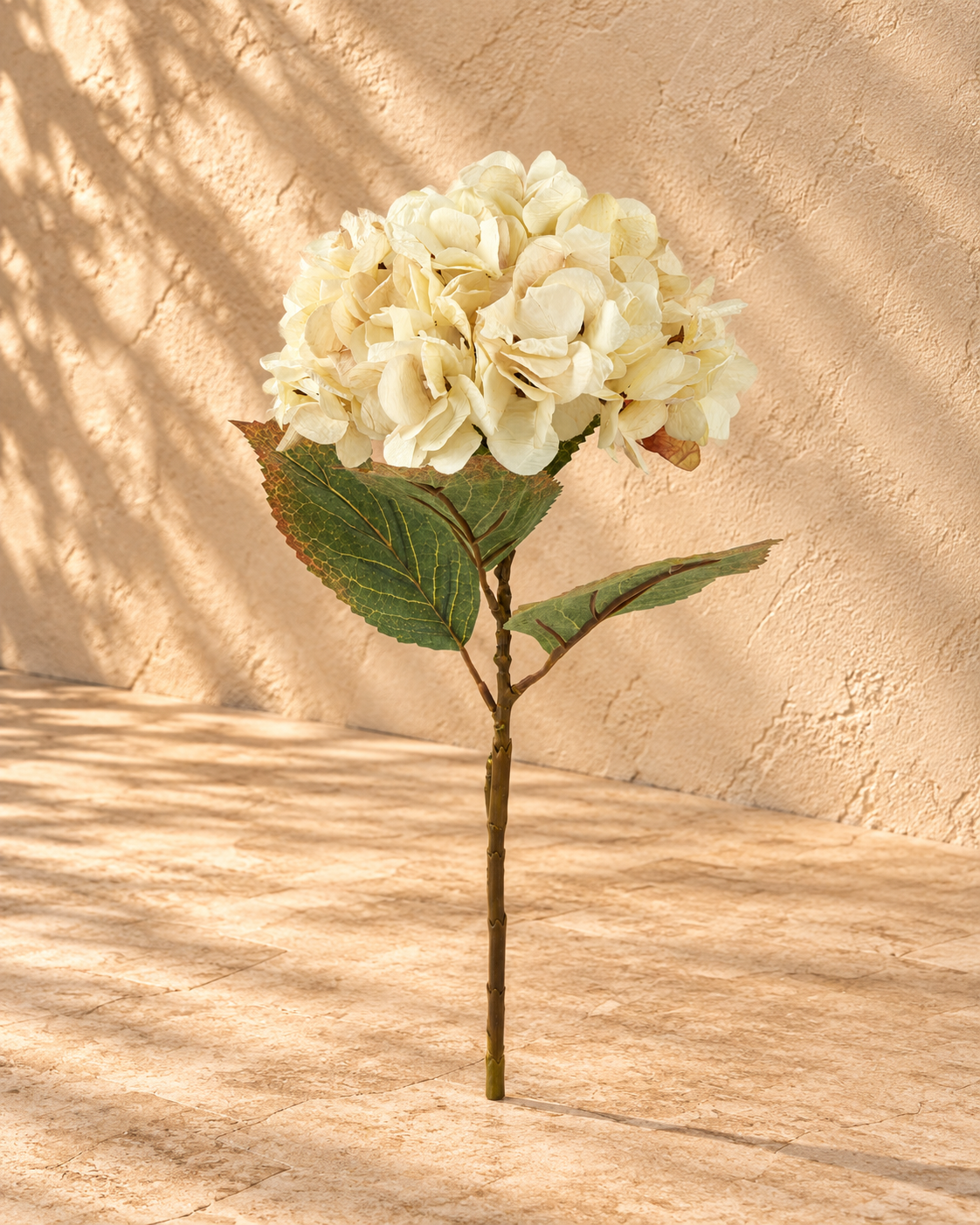 Kunstig hortensia i creme, 64 cm