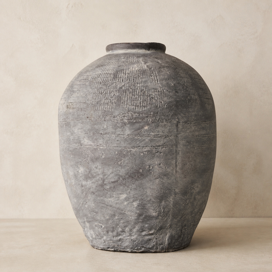 Gulvvase – Rustik – Ler – Betonlook (afhentning)