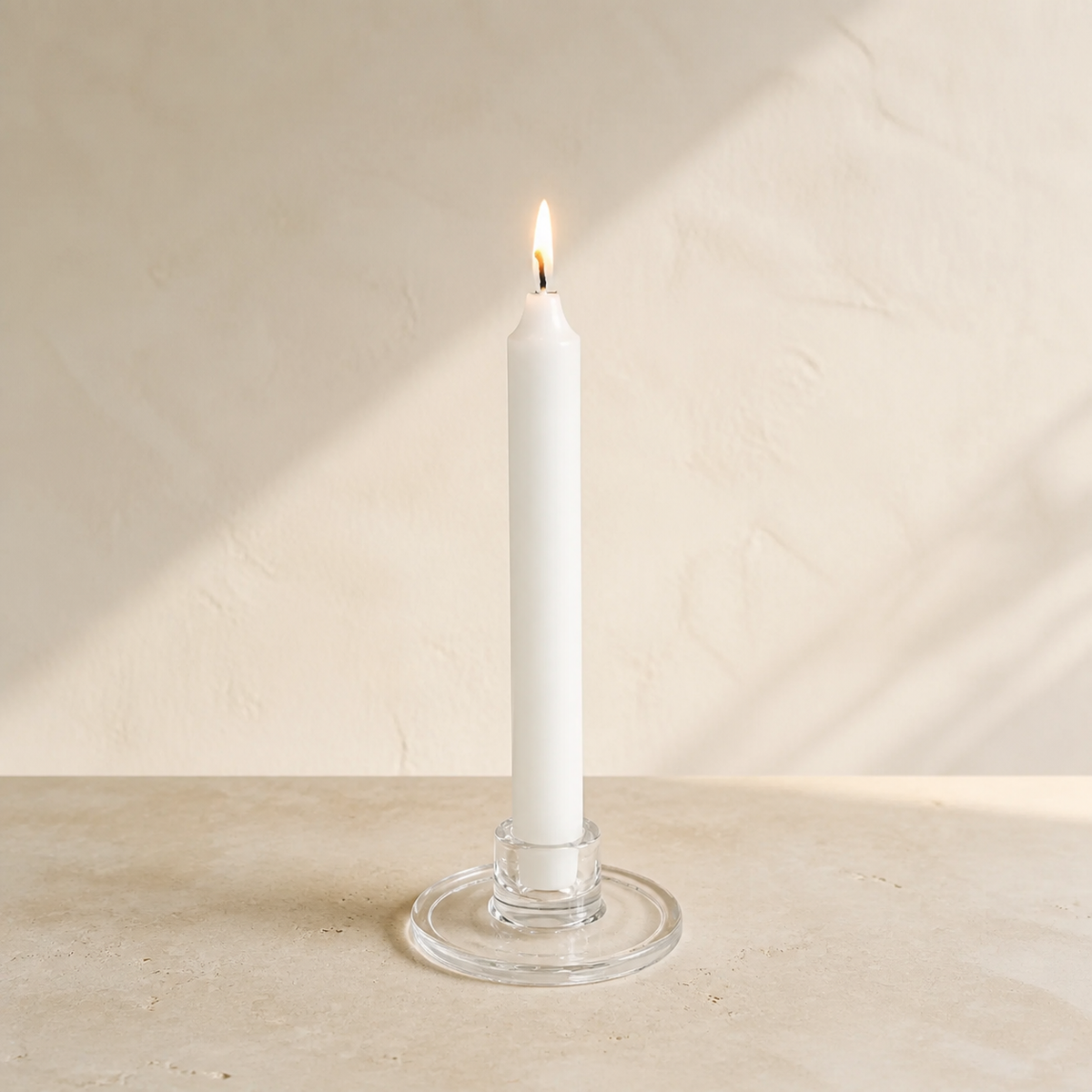 Lysestage - Klart glas 3,5 cm.