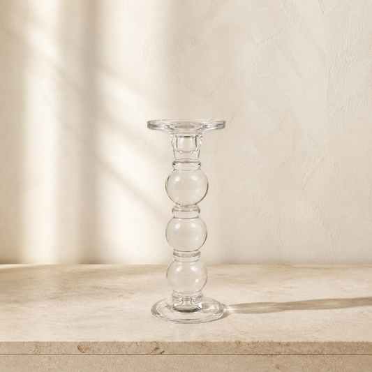 Lysestage – Klart glas 28,5 cm