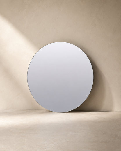 Walls spejl – grå, Ø 80 cm